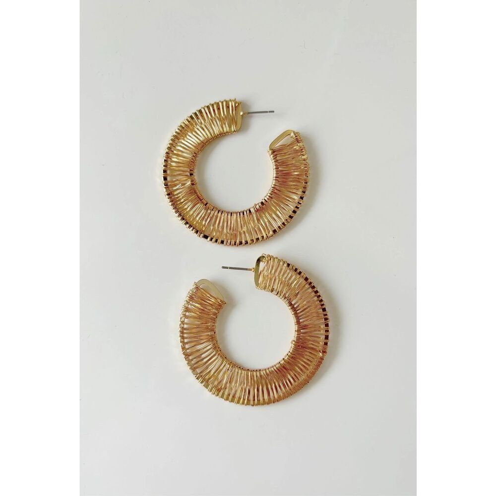 NWT Urban Outfitters Don’t Blame Me Metallic Wire Wrapped Hoop Earrings